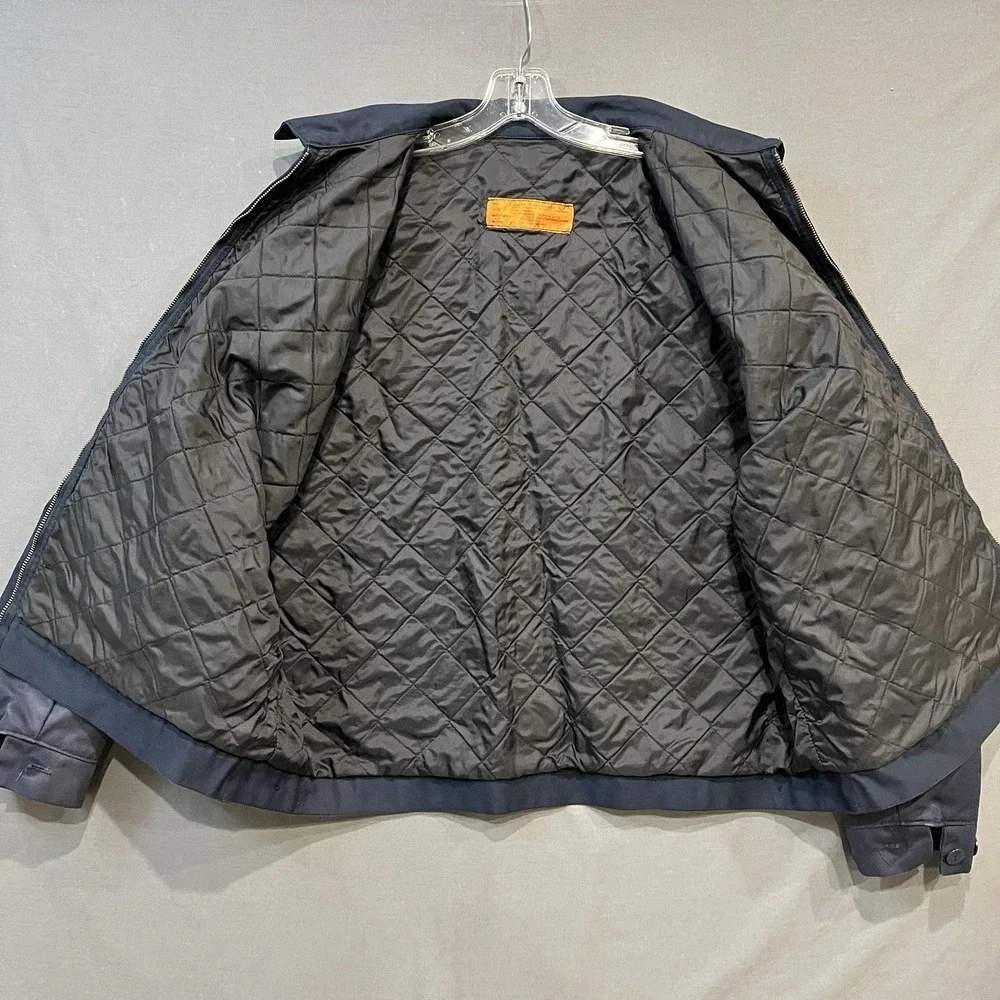MJ22‎ Work Jacket Men's XL-RG Blue Distressed Quilted Lining Full Zip Workwear